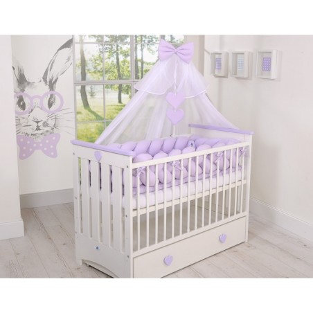 Punutud voodipehmendus XXL 360 cm, lilla