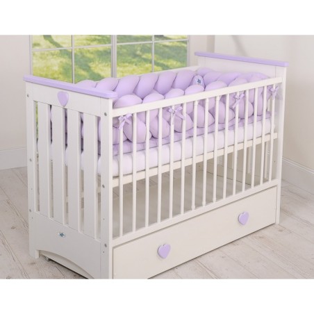 Punutud voodipehmendus XXL 360 cm, lilla