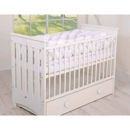 Punutud voodipehmendus XXL 360 cm, valge