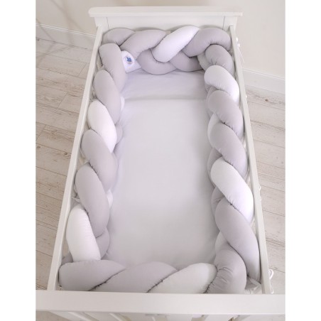 Punutud voodipehmendus XXL 360 cm, valge/hall