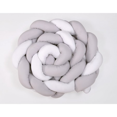 Punutud voodipehmendus XXL 360 cm, valge/hall