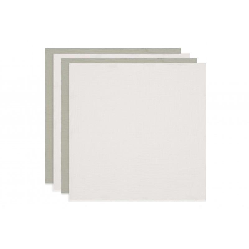 Musliinlapid, 70x70 cm, 4 tk, Olive Green/Ivory