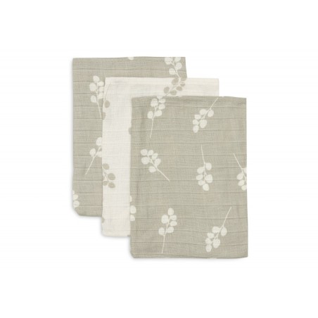 Beebilapid musliin 15x21 cm - 3 tk - Twig Olive Green
