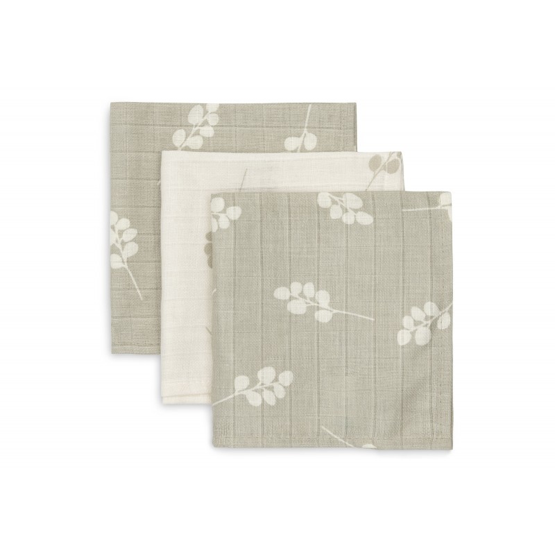 Musliin lapid 3 tk, 31x31 cm, Twig Olive Green