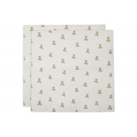 Musliinlapid puuvill 115x115 cm, 2 tk, Teddy Bear