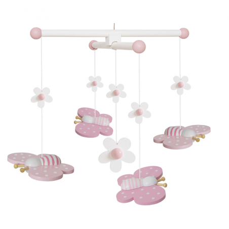 Beebi puidust Voodikarussell, liblikad