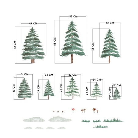 Seinakleebis kuusepuud 8 tk