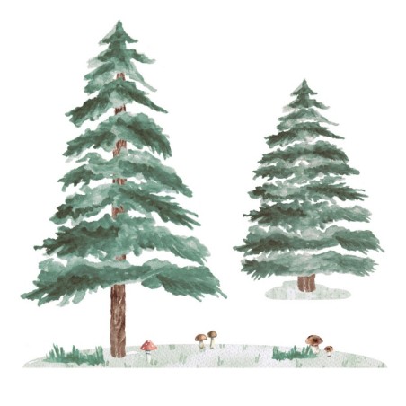 Seinakleebis kuusepuud 2 tk