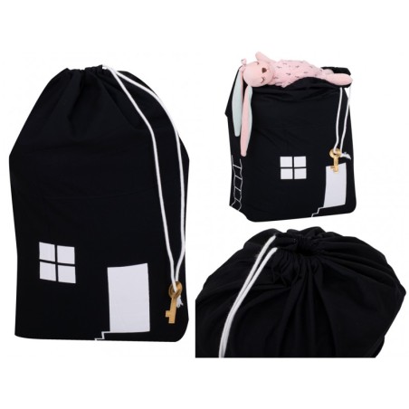 Puuvillane kott panipaik, must