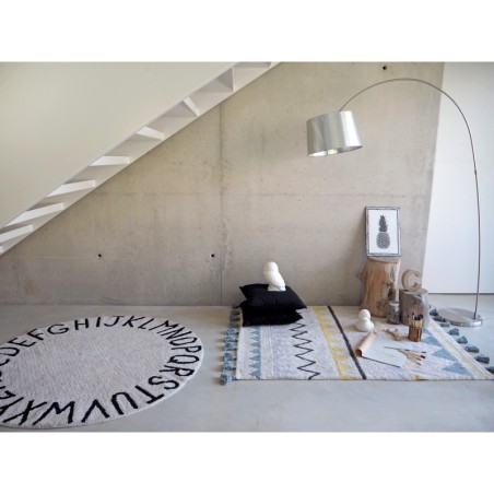 Pestav vaip Round ABC Natural Negro