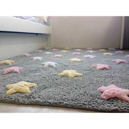 Pestav vaip Tricolor Star Gris/Rosa 120 x 160 cm