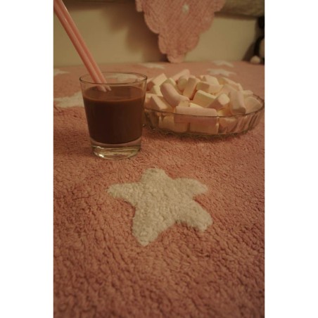 Pestav vaip Pink Stars White 120 x 160 cm