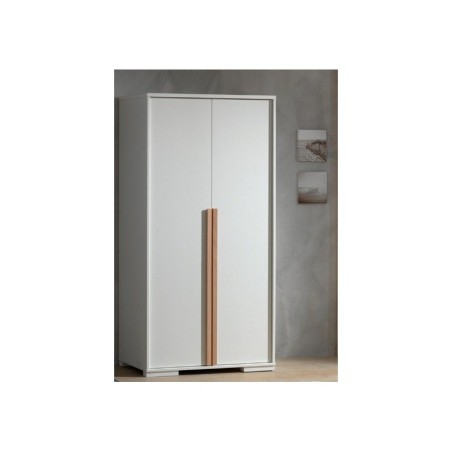 Riidekapp London 2 uksega, valge/pöök