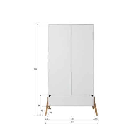 Lotta kahe uksega riidekapp snow valge