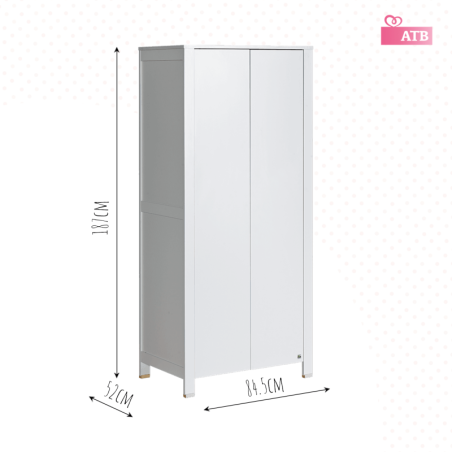 Kahe uksega kapp lastetuppa BASIC valge/puit