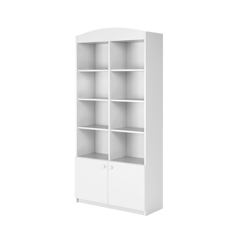 Kahene valge suletud raamaturiiul 186x90 cm