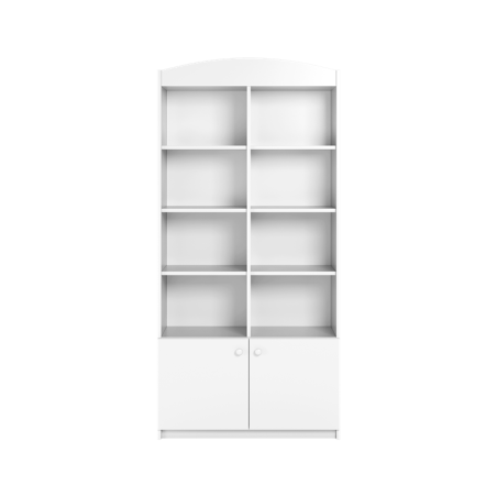 Kahene valge suletud raamaturiiul 186x90 cm