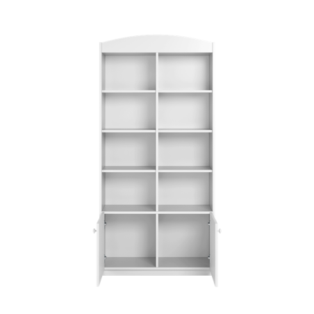 Kahene valge suletud raamaturiiul 186x90 cm