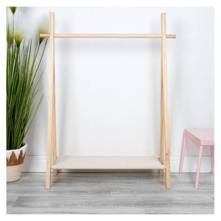 Laste riidestange puit/kangas 80,5x30x100 cm