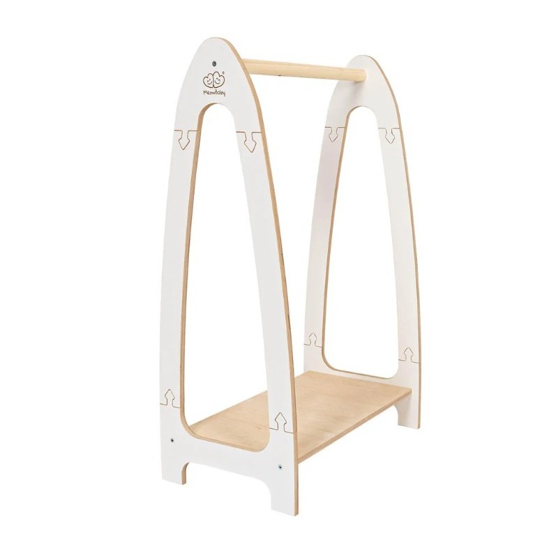 Laste puidust riidestange Soft, väike, valge