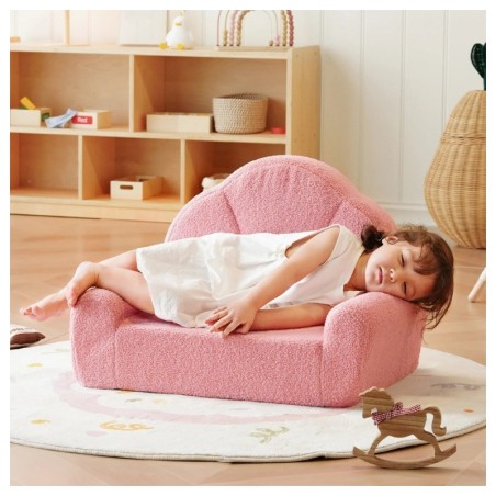 Laste pehme tugitool lill roosa