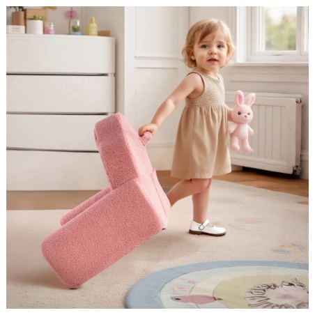 Laste pehme tugitool lill roosa