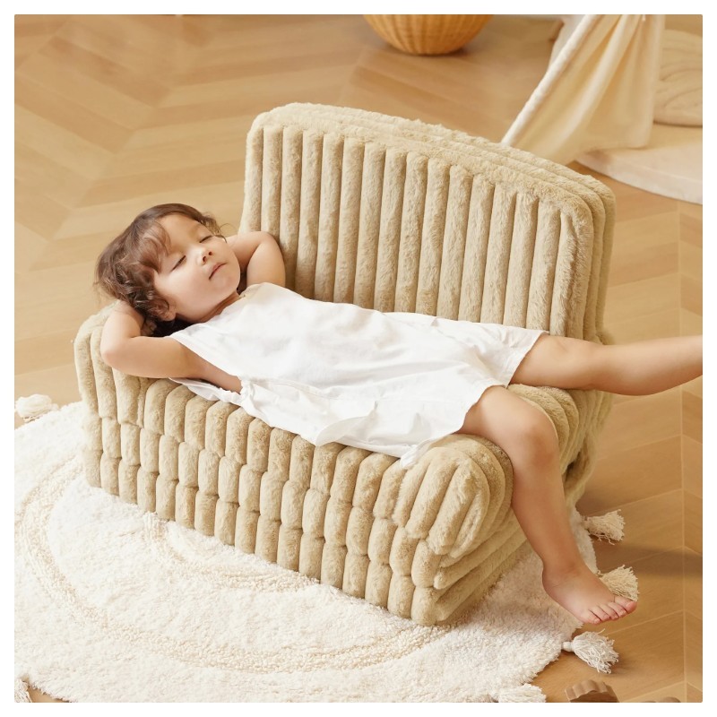 Pehme laste lahtikäiv tugitool, beež