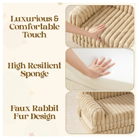 Pehme laste lahtikäiv tugitool, beež