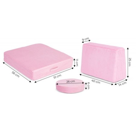 Mooduldiivan lastele, 8 osaline, roosa