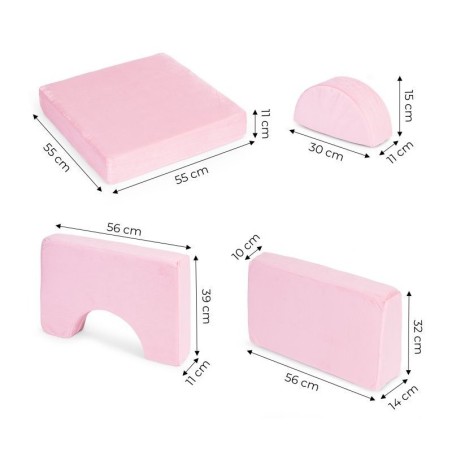 Kahekohaline mooduldiivan lastele, 10 osaline, roosa