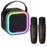 Karaoke komplekt - 2 mikrofoni ja kaasaskantav kõlar, must