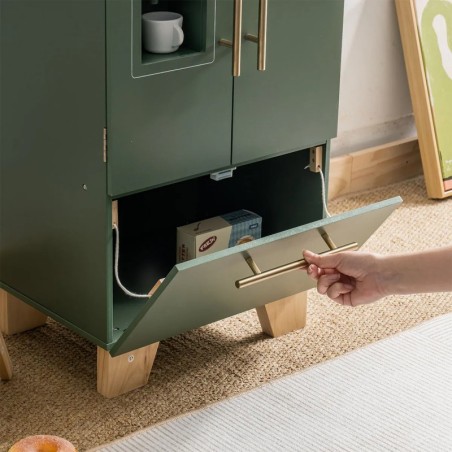 Puidust laste mängu külmkapp vintage green