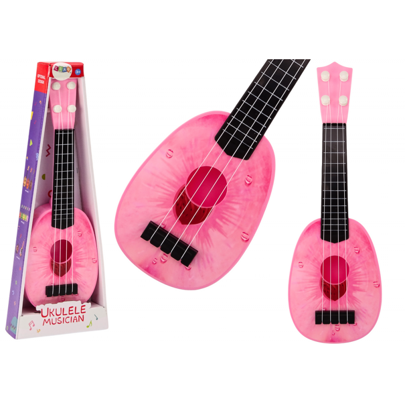 Ukulele lastele minikitarr, 4 keelne virsikuteemaline kitarr, roosa 15ā€³