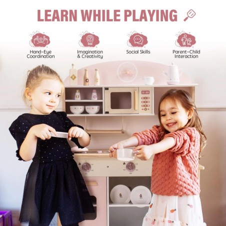 Puidust mänguköök lastele - Dream roosa