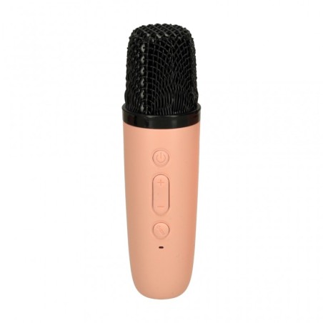 Karaoke komplekt - mikrofon ja kaasaskantav kõlar, roosa
