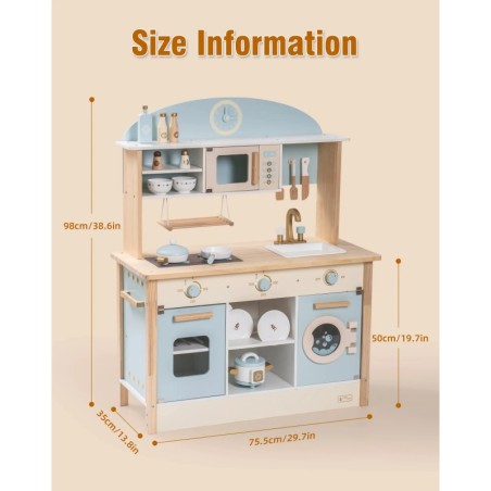 Puidust mänguköök lastele - Dream sinine