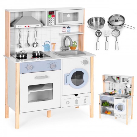 Laste mänguköök helide, LED-i, ahju, pesumasina ja tarvikutega