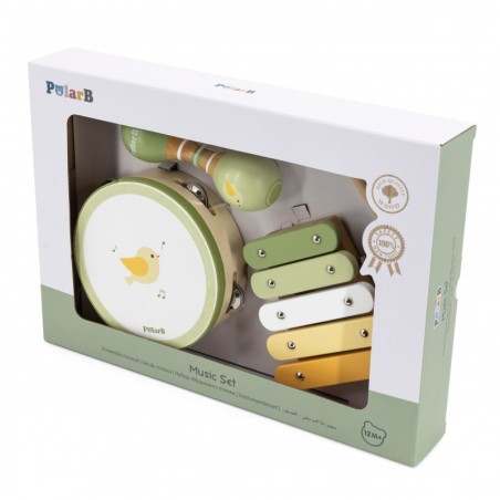 Puidust muusikariistade komplekt, roheline