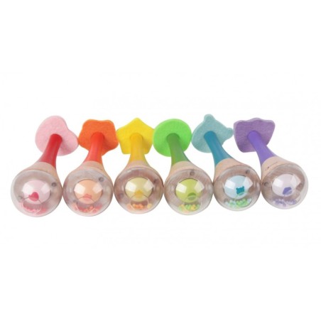 Puidust instrument Rainbow Marakas 1 tk.