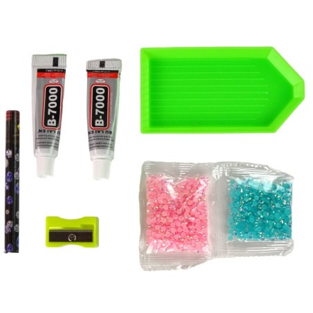 DIY Diamond Creative Kit Roosa põhjapõdra kristallidega litrid 3D võtmehoidja