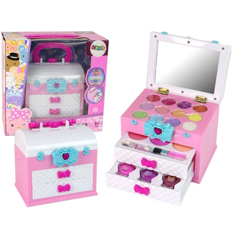 Ilukomplekt kohvris, roosa valge