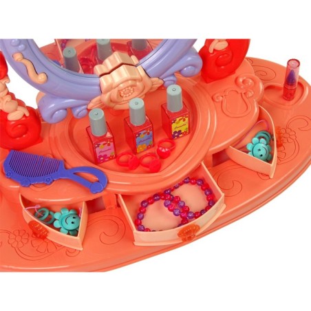 Peegli valguse heliga meigilaud