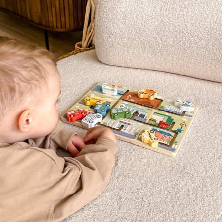 TOOKY TOY Puidust labürindisõidukite pusle