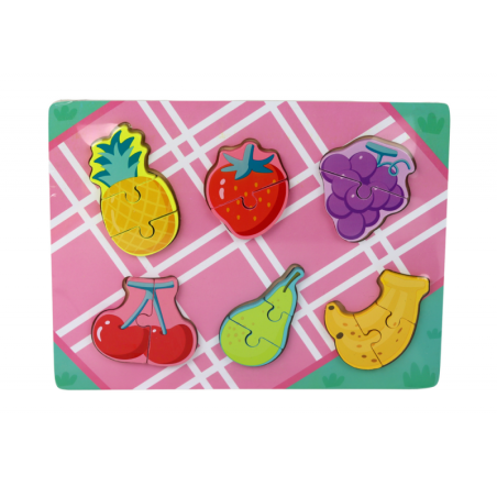 Puidust värviline pusle lastele segamustritega