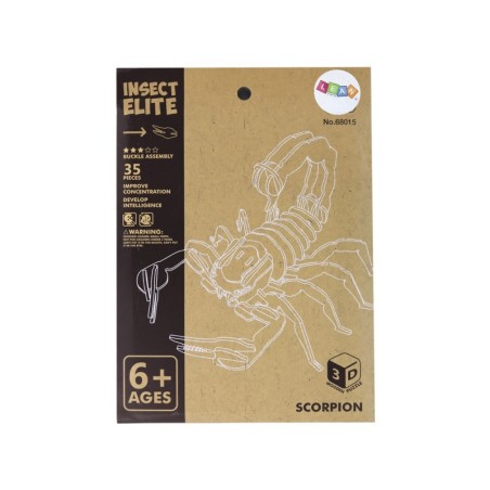 Puidust 3D Scorpion pusle õppekomplekt, 35 tükki