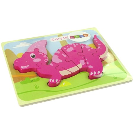 Puidust pusle dinosaurus Corythosaurus Pink Spinosaurus Purple