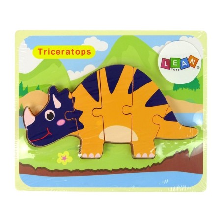 Puidust pusle dinosaurused Triceratops Ankylosaurus Orange