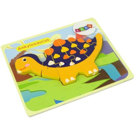 Puidust pusle dinosaurused Triceratops Ankylosaurus Orange