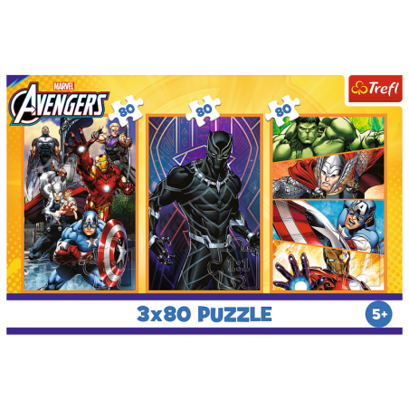 Pusle – 3x80 – päevad täis tegevust – Disney Marvel The Avengers Trefl 34883