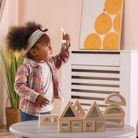 VIGA Puidust peegliplokkide pusle 16 elementi